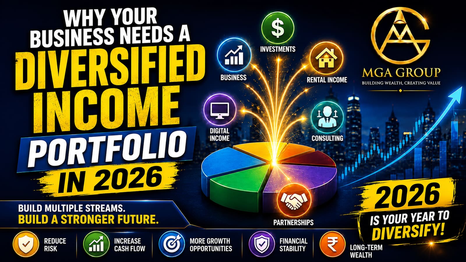 Indian business owner reviewing multiple income streams and a diversified revenue portfolio