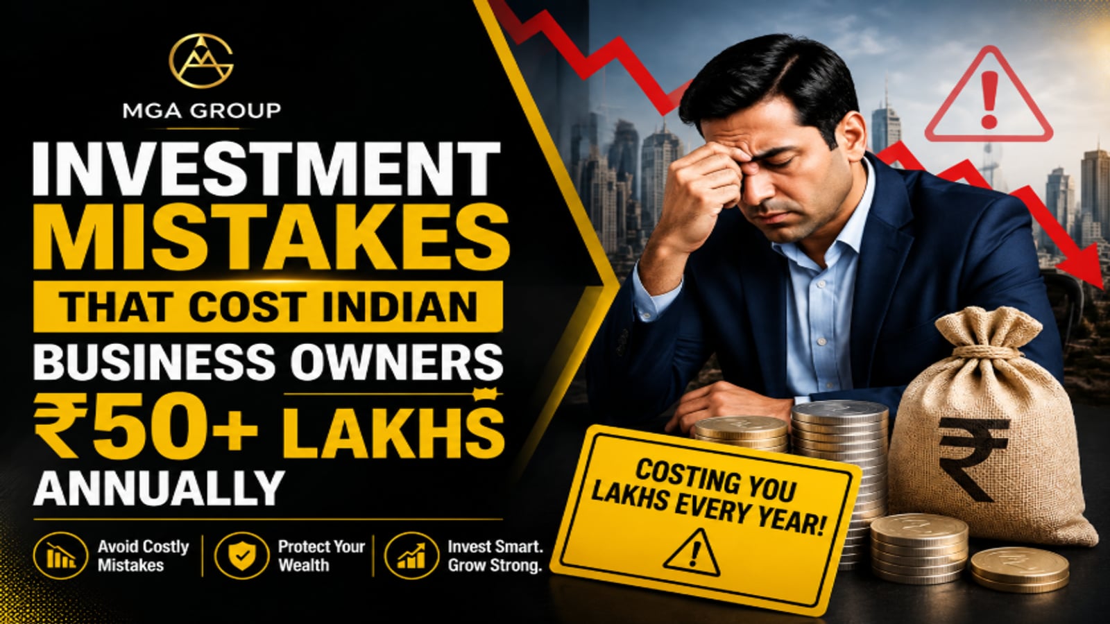 Indian business owner reviewing investment portfolio and financial mistakes