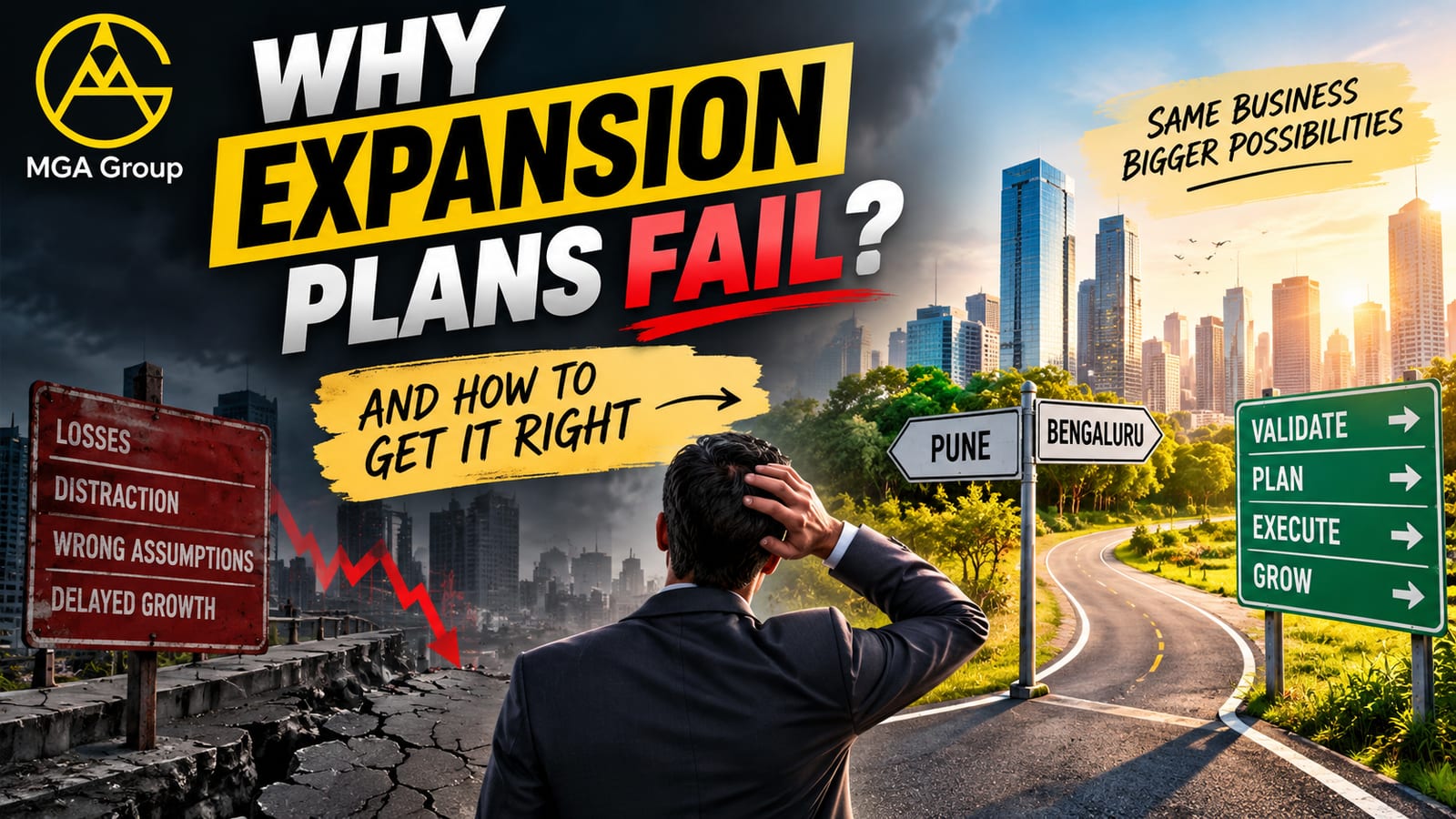 Founder reviewing a business expansion plan that stalled before execution